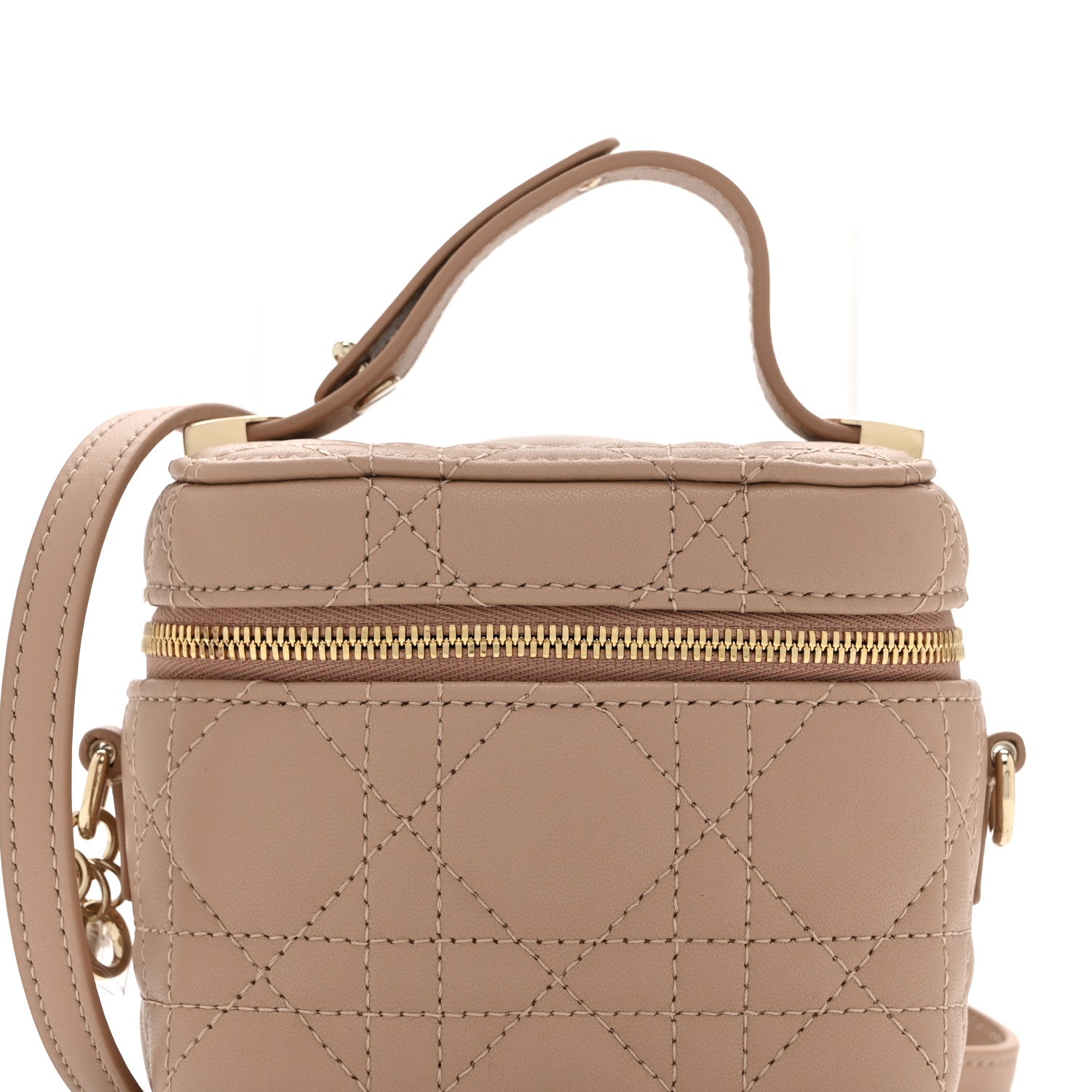 Lambskin Cannage Micro Lady D1OR Vanity Case Rose Des Vents
