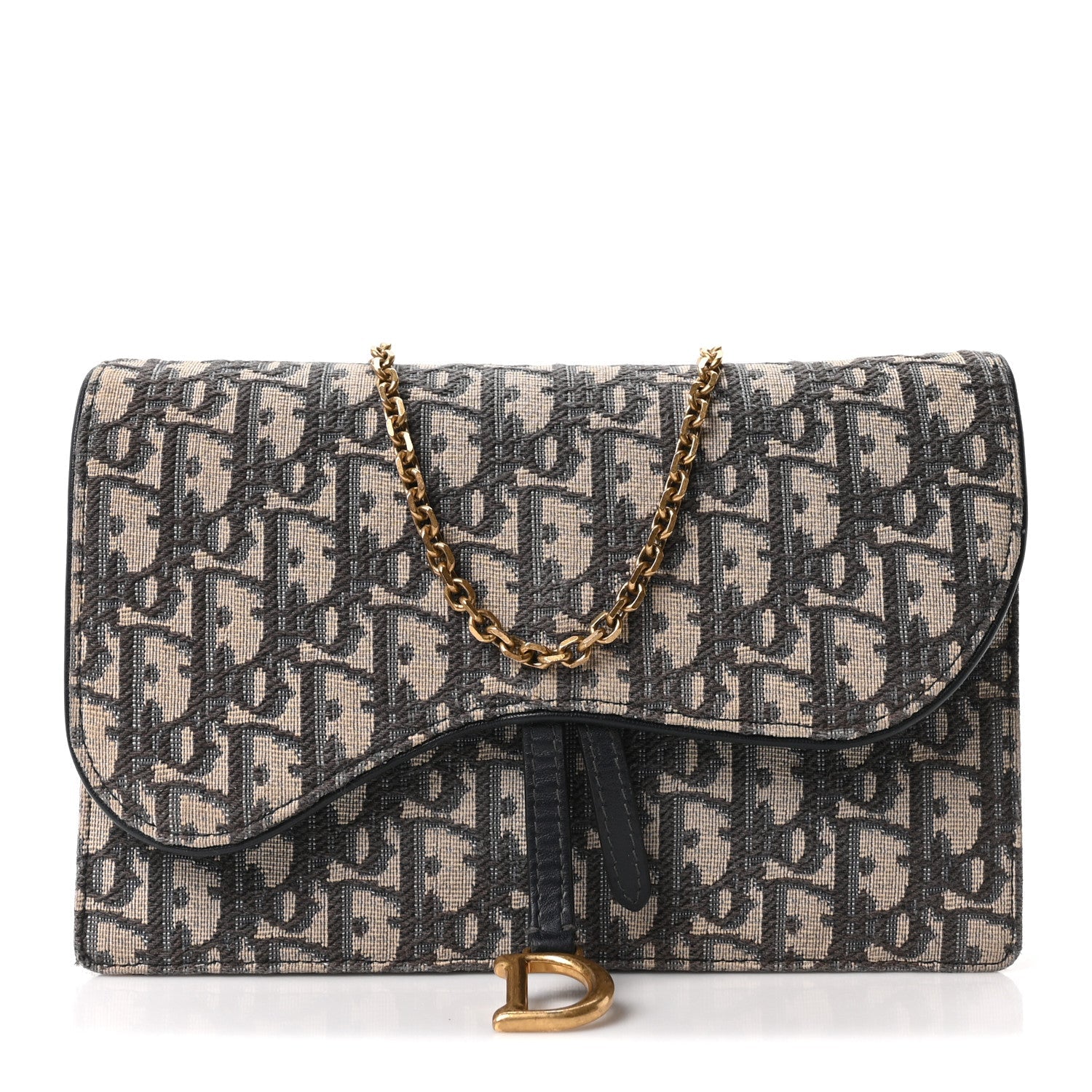 Oblique Saddle Chain Pouch Blue