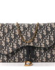 Oblique Saddle Chain Pouch Blue