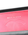 Calfskin Quilted Cambon Wallet on Chain WOC Black