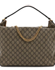 GG Supreme Monogram Large Linea A Hobo Light Brown