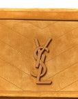 Suede Monogram Medium Niki Chain Satchel Cheddar
