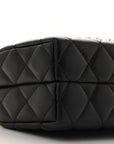 Lambskin Quilted Pearl CC Vanity Case Black