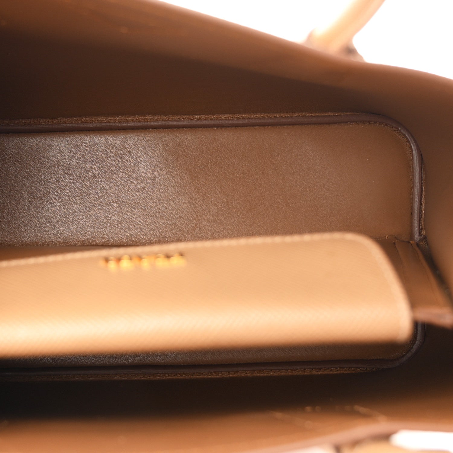 Saffiano Cuir Small Double Bag Caramel