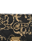 Calfskin Quilted Graffiti Pyramid Wallet On Chain WOC Black