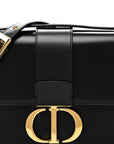 Box Calfskin 30 Montaigne Flap Bag Black