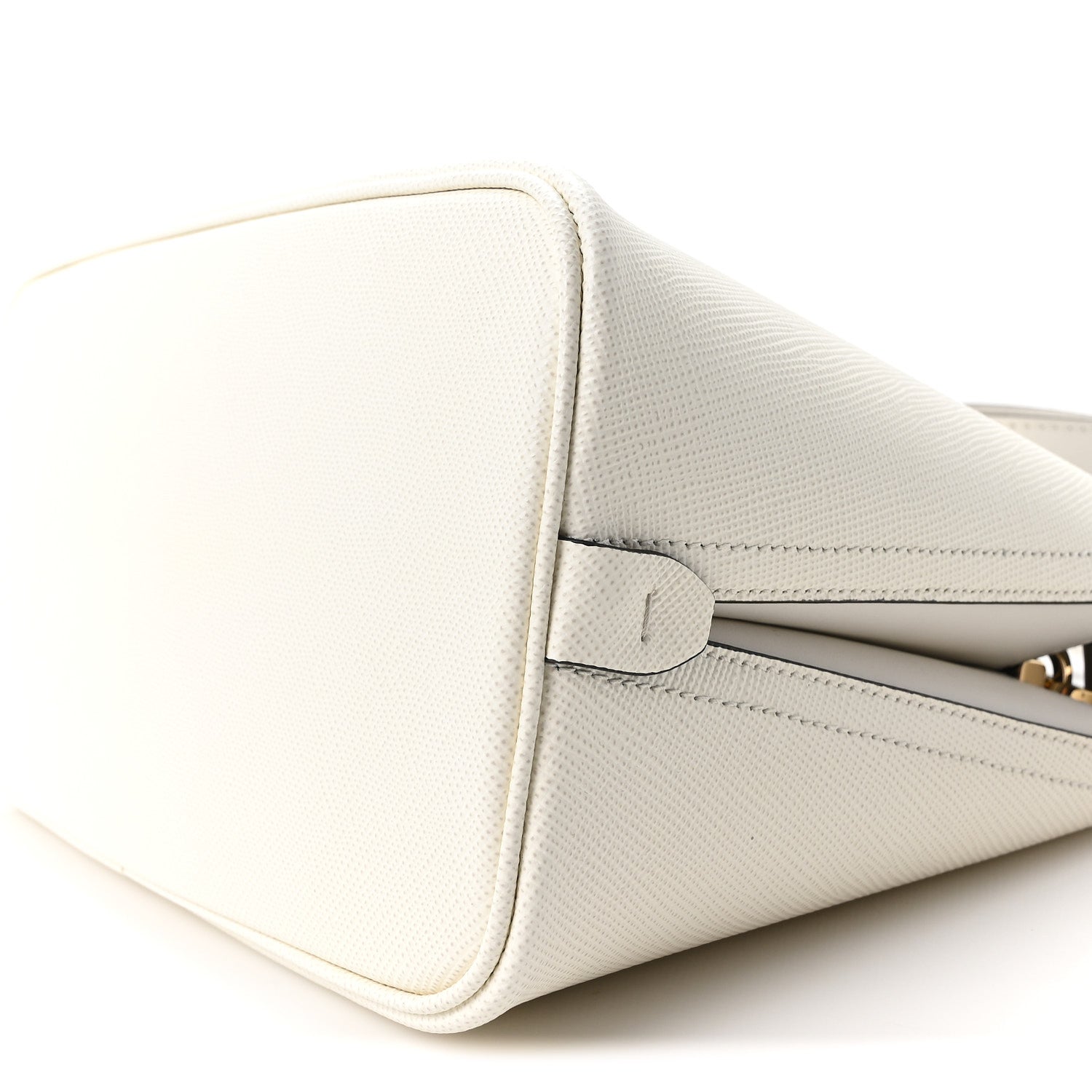 Saffiano Cuir Small Matinee Tote  Bianco Black