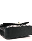 Lambskin Quilted Medium Double Flap Black