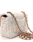 Tweed Quilted Mini Rectangular Flap Pink Green Orange Purple