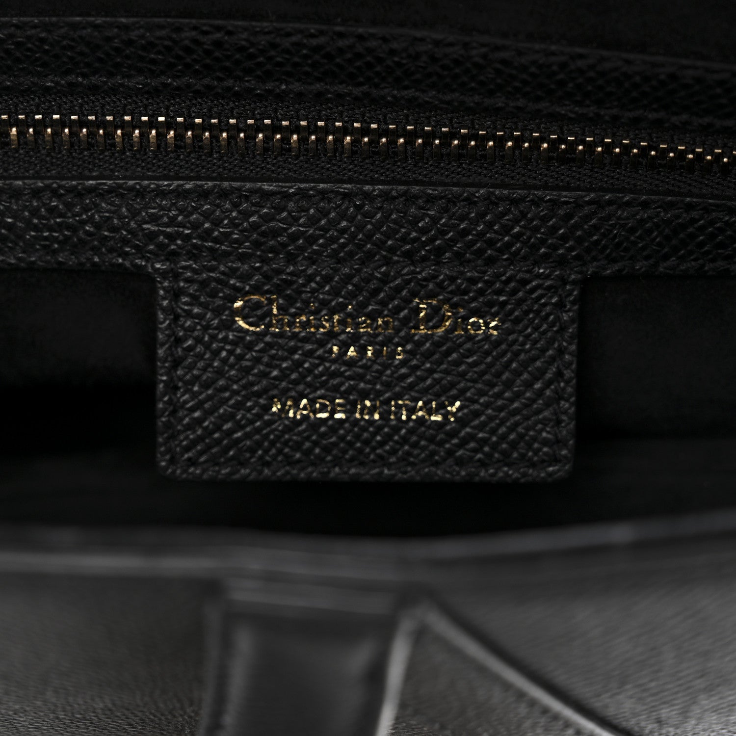 Grained Calfskin Saddle Bag Black