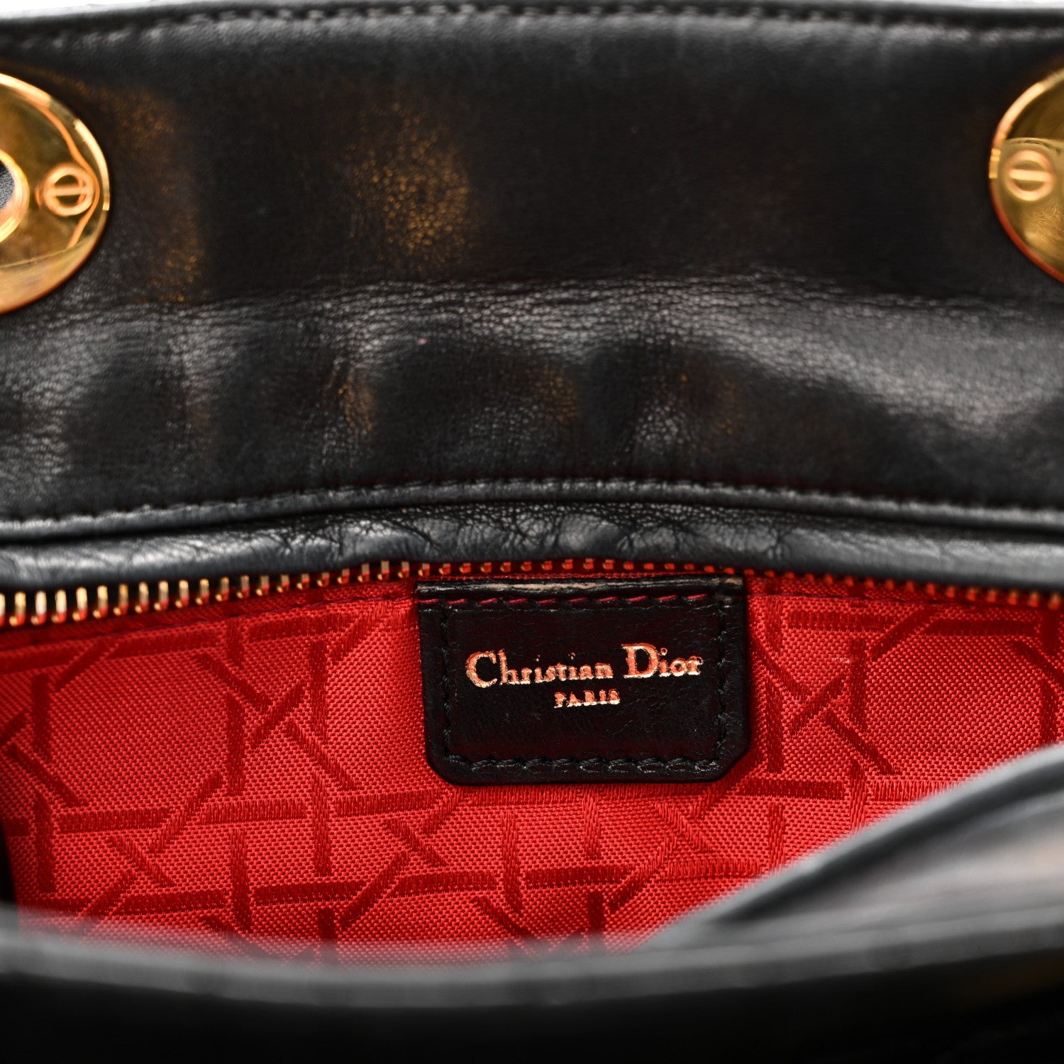Lambskin Cannage Medium Lady D1OR Black
