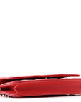 Caviar Quilted Wallet on Chain WOC Red
