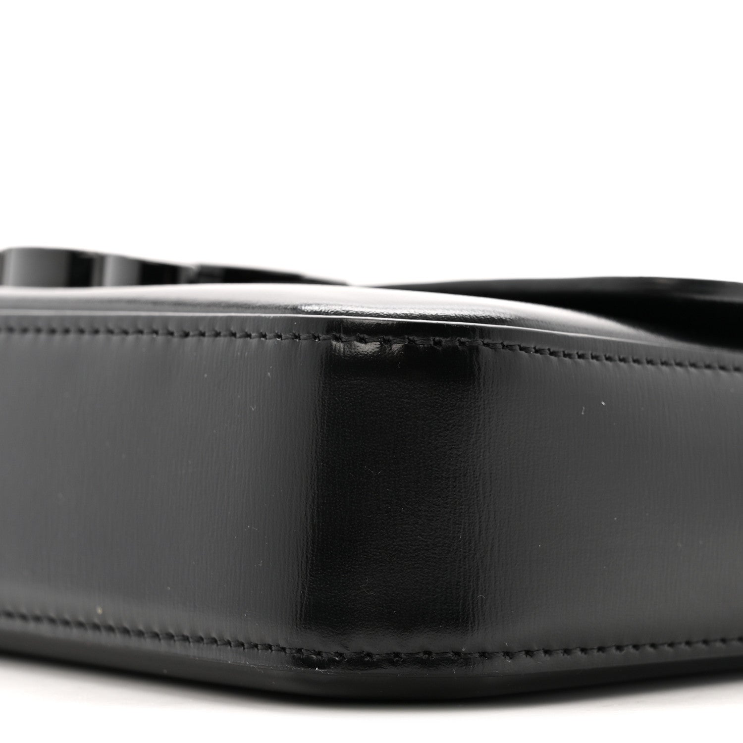 Shiny Calfskin Triomphe Chain Bag Black