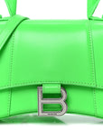 Shiny Box Calfskin Hourglass Top Handle Bag XS Fluo Green