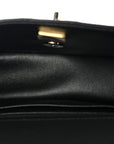 Lambskin Quilted Mini Top Handle Rectangular Flap Black