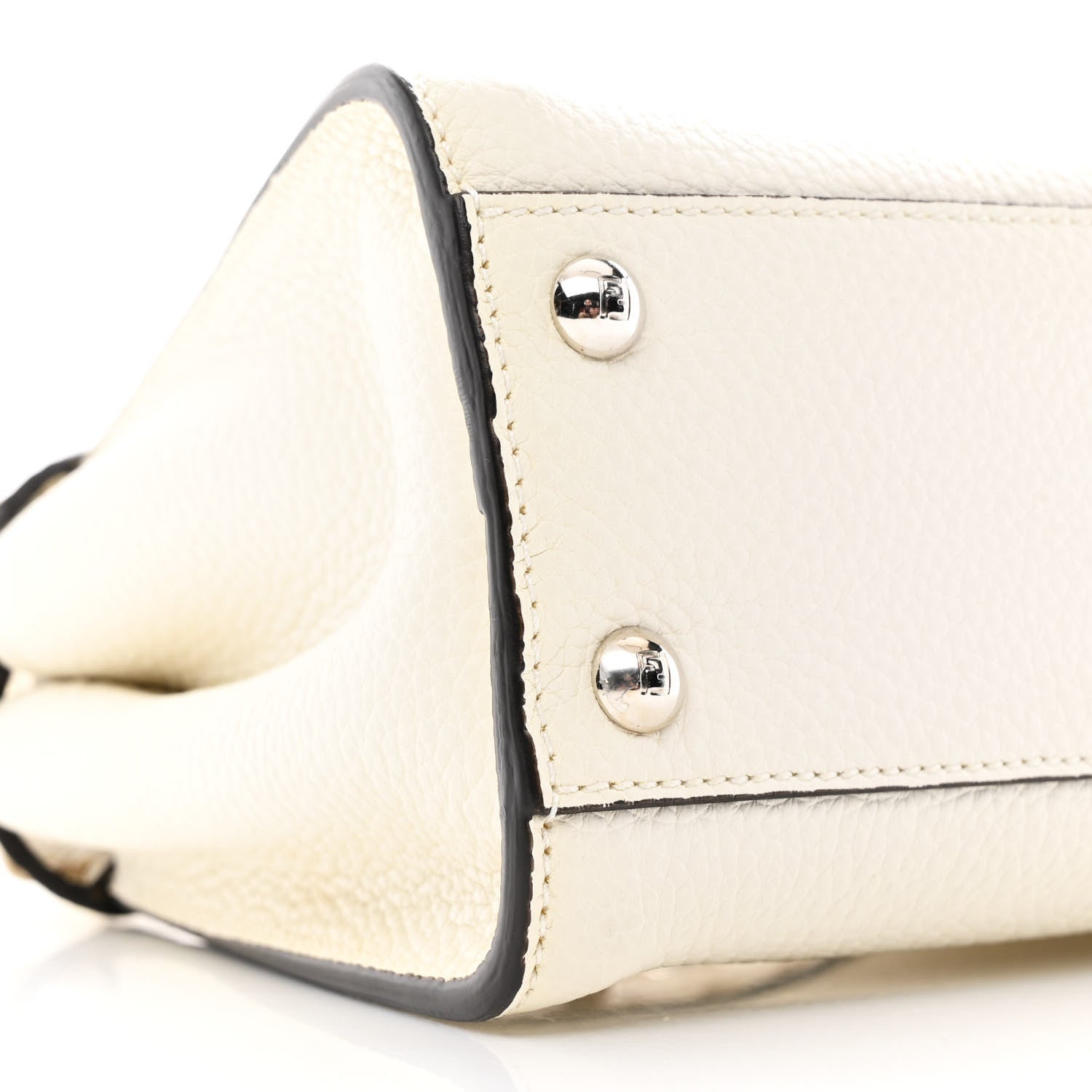 Cuoio Romano Snakeskin Selleria Mini Peekaboo Iconic Satchel White Stone