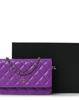 Caviar Quilted Wallet On Chain WOC Purple