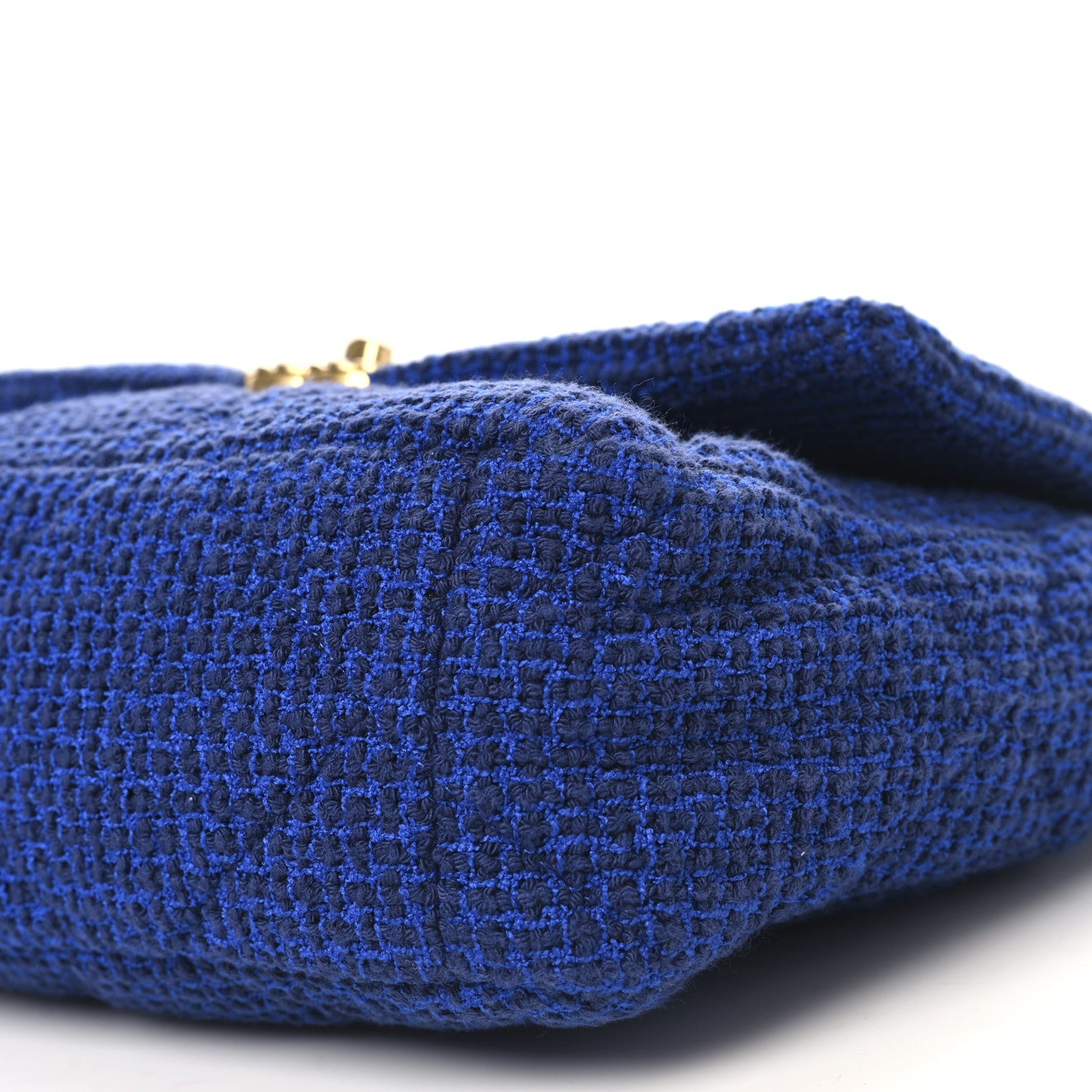 Tweed Quilted Large CHNL 19 Flap Blue
