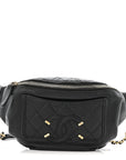 Caviar Quilted Filigree Waist Bag Black
