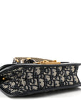 Oblique Small D1ORAddict Flap Bag Navy Blue
