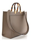 Vitello King Plexiglass Logo Embossed Medium FNDI Sunshine Shopper Tote Tortora