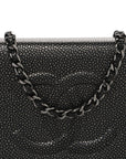 Metallic Caviar Timeless CC Wallet On Chain WOC Grey