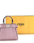Metallic Cuoio Romano Selleria Nano Peekaboo Satchel Purple