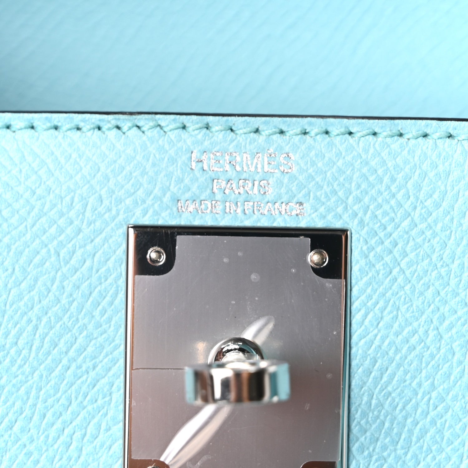 Madame Calfskin Kelly Sellier 25 Bleu Du Nord