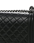 Lambskin Quilted Medium Boy Flap Black