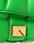Lambskin Maxi Intreccio Padded Chain Cassette Crossbody Bag Racing Green