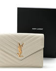 Grain De Poudre Matelasse Chevron Monogram Envelope Clutch Blanc Vintage