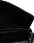 Calfskin Y Quilted Monogram Monochrome Medium Loulou Chain Satchel Black