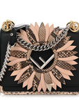 Vitello Century Snakeskin F is FNDI Flower Burst FF Small Kan I Shoulder Bag Black Beige