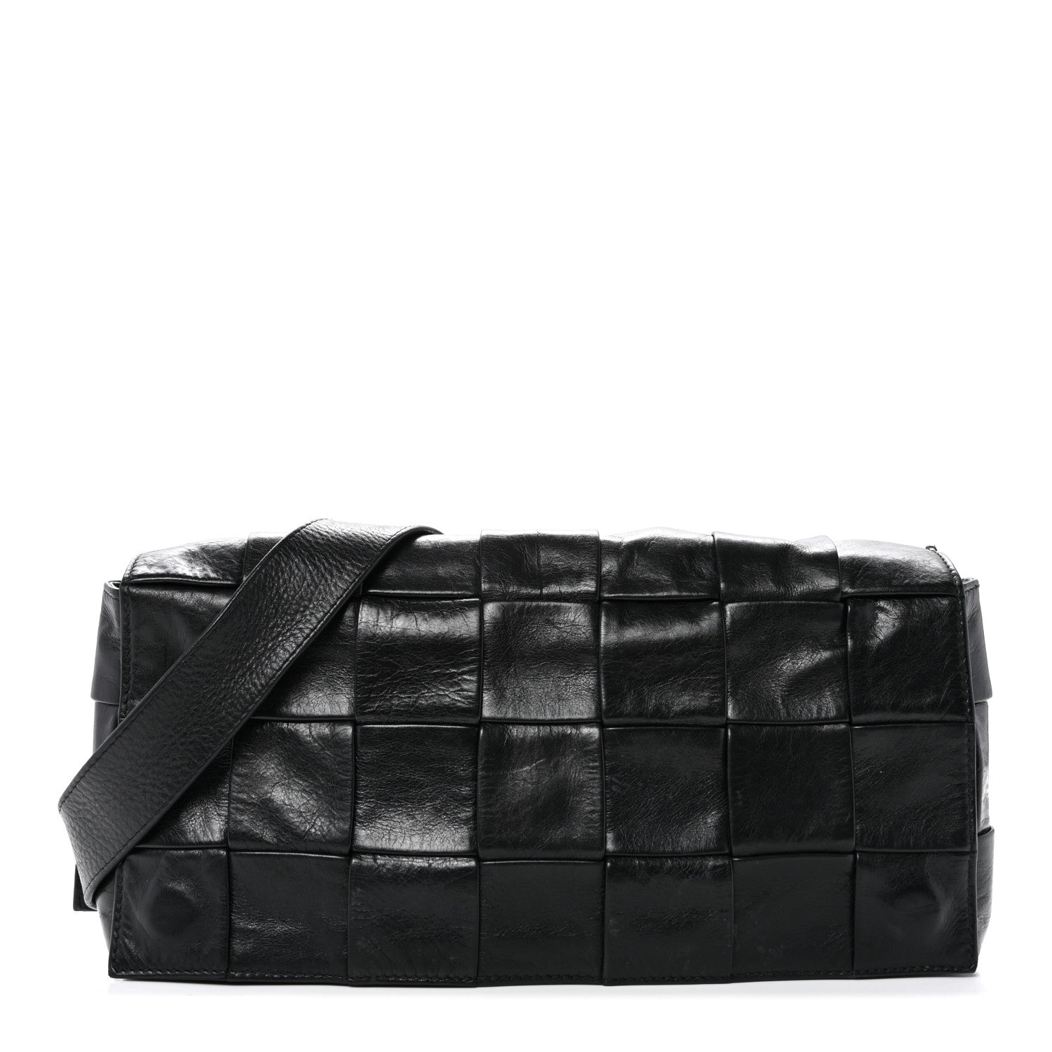 Paper Calfskin Intrecciato Stretch Cassette Black