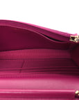 Tweed Quilted Wallet On Chain WOC Fuchsia Purple