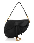 Grained Calfskin Saddle Bag Black