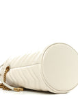 Calfskin Matelasse Mini GG Marmont 2.0 Bucket Bag White