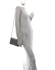 Lambskin Crystal Quilted Wallet On Chain WOC Grey