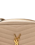 Grain De Poudre Matelasse Monogram Mini Lou Camera Bag Dark Beige