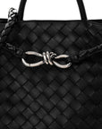 Nappa Intrecciato Medium Andiamo Shoulder Bag Black