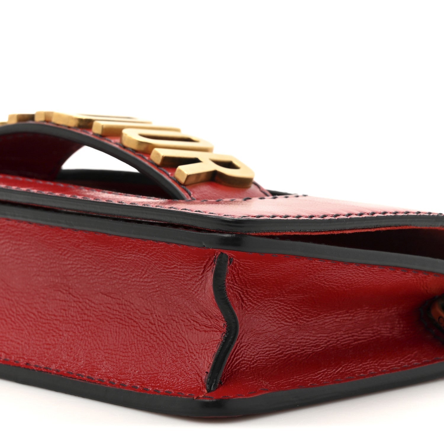 Calfskin J'AD1OR Chain Flap Bag Red