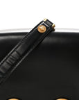 Calfskin Medallion Tribute Shoulder Bag  Black