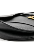 Grained Calfskin Saddle Bag Black