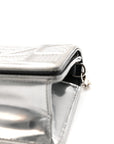 Metallic Patent Micro-Cannage Baby D1ORama Flap Bag Silver