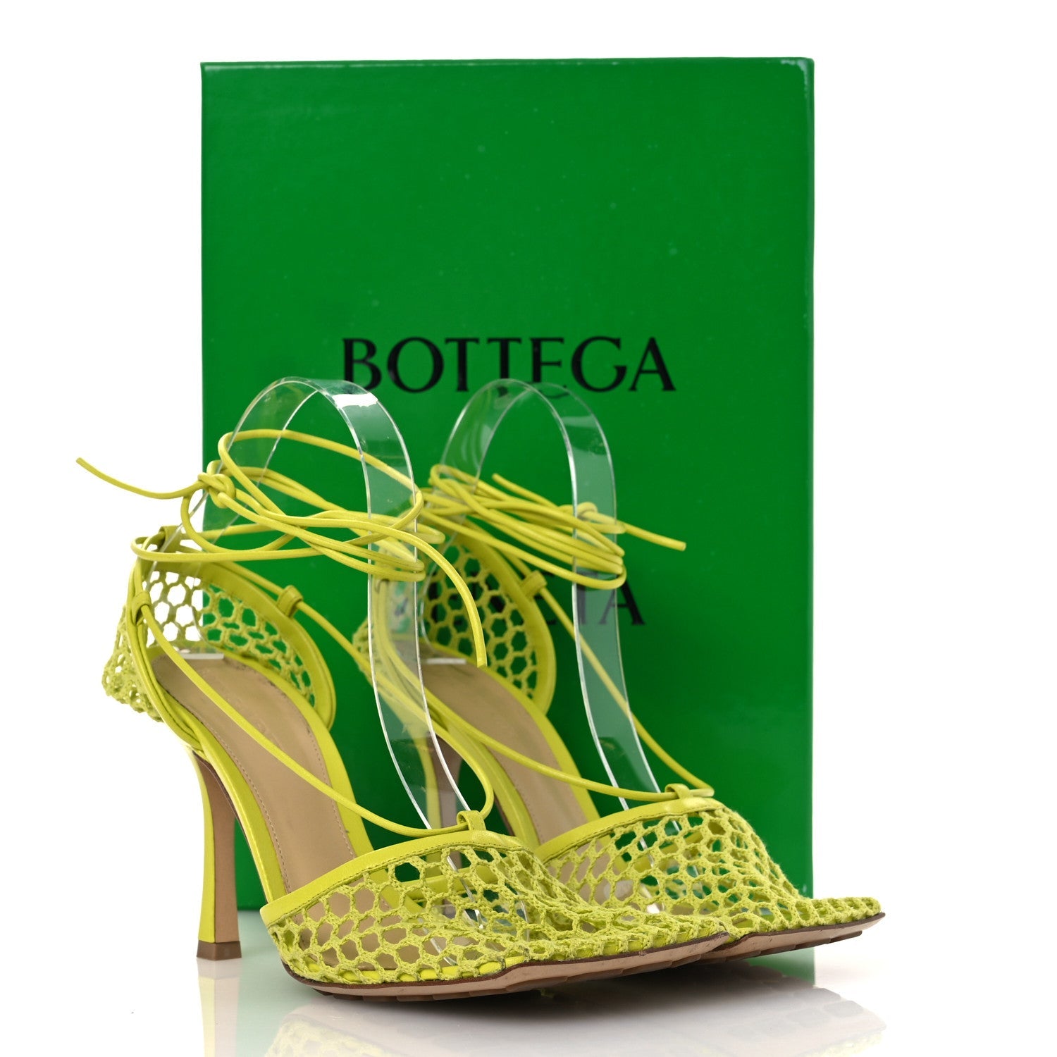 Mesh Nappa Stretch Ankle Tie Sandals 39 Kiwi