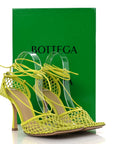 Mesh Nappa Stretch Ankle Tie Sandals 39 Kiwi