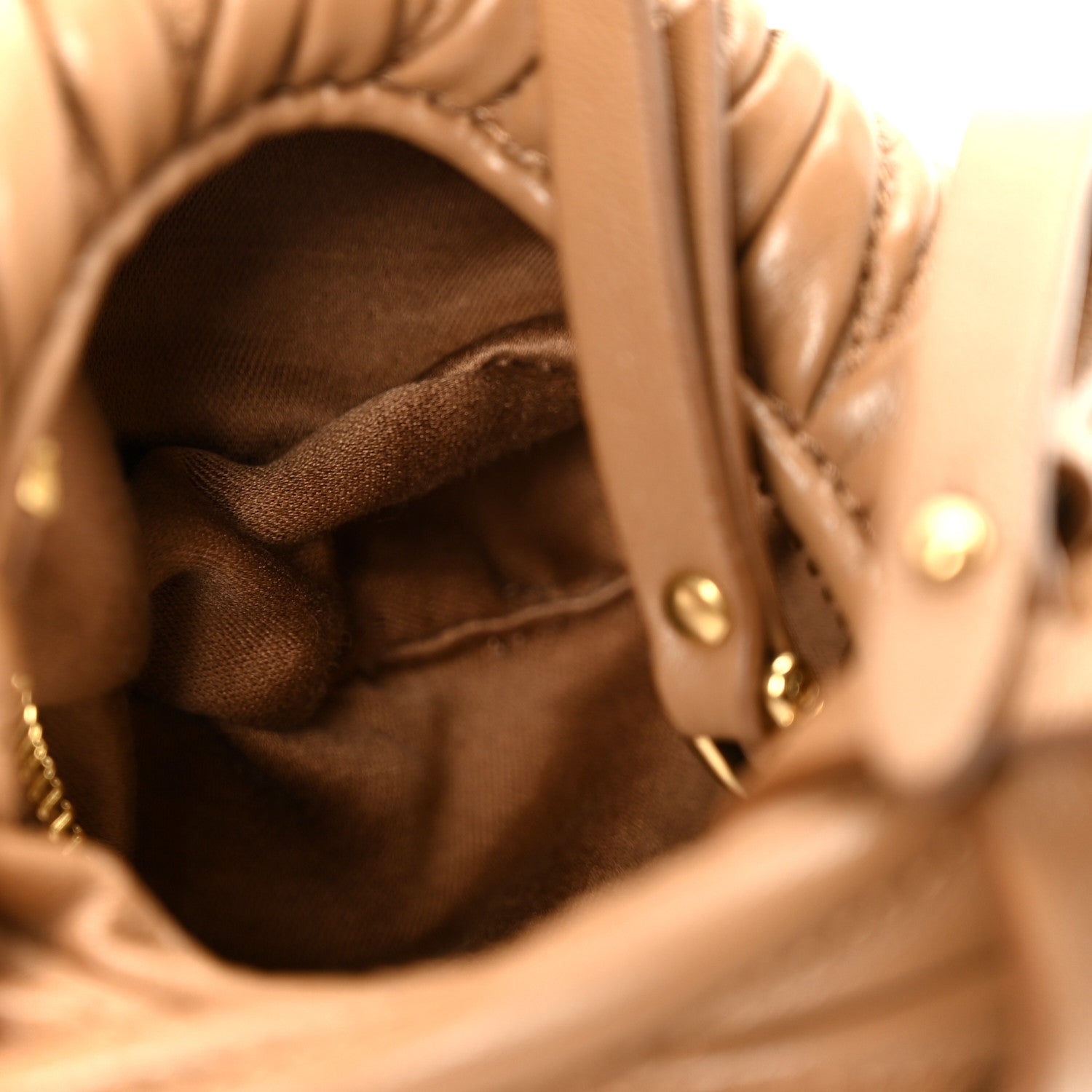 Nappa Matelasse Micro Wander Hobo Caramel