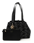 Calfskin Tweed Cannage Medium Toujours  Black White