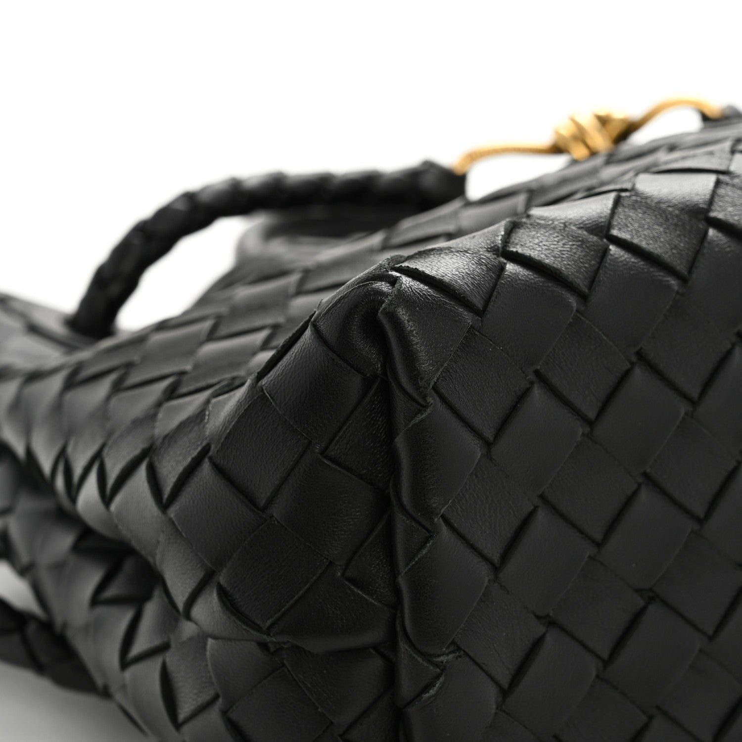 Nappa Intrecciato Medium Andiamo Shoulder Bag Black