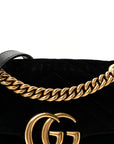 Velvet Matelasse Mini GG Marmont Shoulder Bag Black